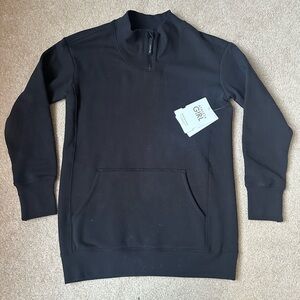 NWT Athleta Black Zip-Up Sweater